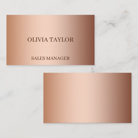 Aangepaste luxebrons metaalfolie visitekaartje (Voorkant / Achterkant)