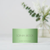 Aangepaste luxedgroene metalen folie visitekaartje (Staand voorkant)