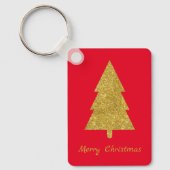 Aangepaste  luxegoudboom Xmas red Sleutelhanger (Voorkant)