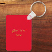 Aangepaste  luxegoudboom Xmas red Sleutelhanger (Achterkant)