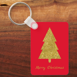 Aangepaste  luxegoudboom Xmas red Sleutelhanger