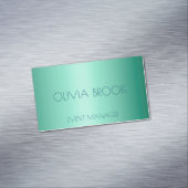 Aangepaste luxemmunt groene metalen folie magnetisch visitekaartje (Voorbeeld)