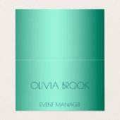 Aangepaste luxemmunt groene metalen folie visitekaartje (Buitenkant ongevouwen)