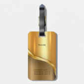 Aangepaste Luxury look Modern Golden Bagagelabel (Achterkant verticaal)