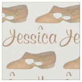 Aangepaste Lyrische danseres Tan Dance Class Shoe Stof (Close Up)