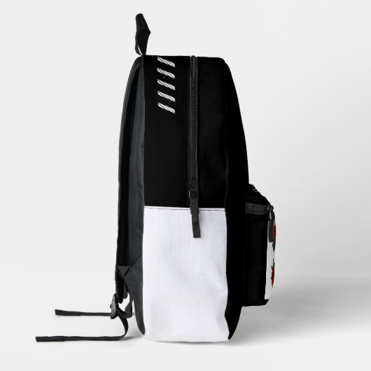 Aangepaste "M" Monogram met Rode Roos Zwart achter Bedrukte Rugzak (Links)