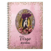 Aangepaste  Maagd Roze Goud Glitter Notitieboek (Voorkant)