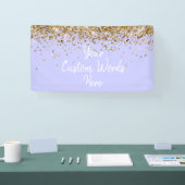 Aangepaste Maagdenpalm Paars Goud Verjaardagsfeest Spandoek (Beurs)
