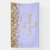Aangepaste Maagdenpalm Paars Goud Verjaardagsfeest Spandoek (Verticaal)