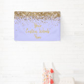 Aangepaste Maagdenpalm Paars Goud Verjaardagsfeest Spandoek (Insitu)