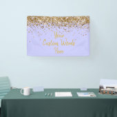 Aangepaste Maagdenpalm Paars Goud Verjaardagsfeest Spandoek (Beurs)