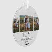 Aangepaste Maak Je Eigen Familie Fotocollage Ornament (voorkant)