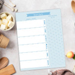 Aangepaste maaltijdplanner en blauw winkellijst notitieblok<br><div class="desc">Blauwe maaltijdplanner en boodschappenlijstje voor een georganiseerde week die voor ons ligt, kan elk gezin gebruiken. Deze maaltijdplanner-sjabloon kan worden aangepast door de formulering te wijzigen zoals u dat nodig acht. U kon het voor gebeurtenissen en het plannen of meer nichevereisten veranderen zoals nodig. Het maakt een geweldig cadeauidee voor...</div>