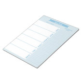 Aangepaste maaltijdplanner en blauw winkellijst notitieblok (Schuin)