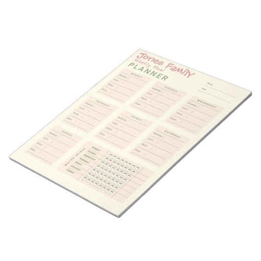 Aangepaste maaltijdplanner notitieblok (Schuin)