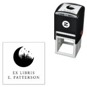 Aangepaste Maan Bos & Sterren Ex Libris Boekplaat Zelfinktende Stempel (In situ)