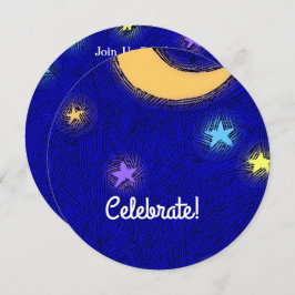 Aangepaste maan en sterren feest uitnodiging