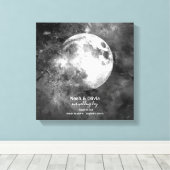 Aangepaste Maan Fase Print Bruiloft Monogram (Insitu (Houten vloer))