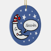 Aangepaste maan gezicht en kerstboom met sterren keramisch ornament (Rechts)