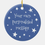 Aangepaste maan gezicht en kerstboom met sterren keramisch ornament (Achterkant)