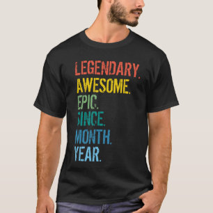 Aangepaste maand en jaar geboorte T-shirt