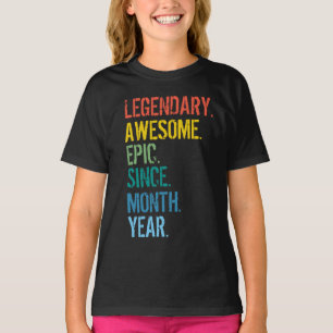 Aangepaste maand en jaar geboorte T-shirt