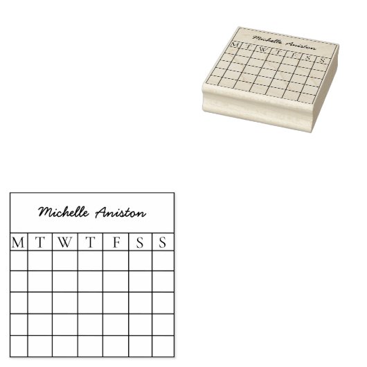 Aangepaste maandelijkse agenda planner rubberstempel (Gestempeld)
