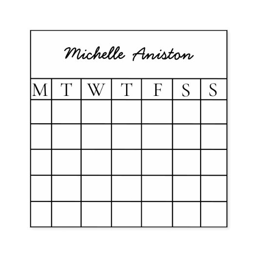 Aangepaste maandelijkse agenda planner rubberstempel (Afrduk)