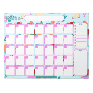 Aangepaste maandelijkse planner | Gezellig boek li Notitieblok