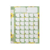 Aangepaste maandelijkse planner | Zonnebloem gepla Notitieblok (Linkerzijde)