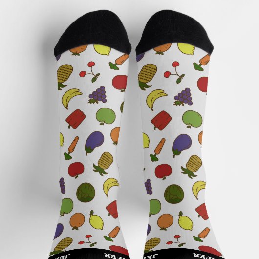 Aangepaste Maanpatroon met Persoonlijke Tekst Sokken (Top)