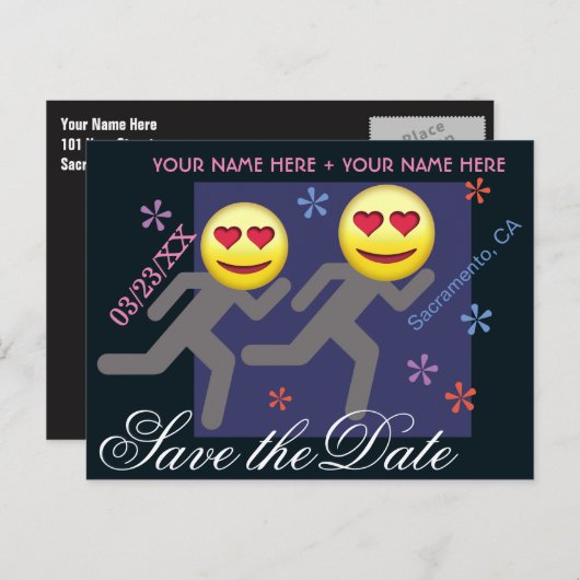 Aangepaste maart tot huwelijk sparen de Datum Aankondigingskaart (Voorkant / Achterkant)