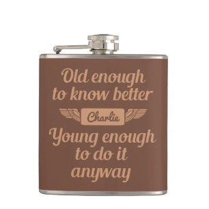Aangepaste maatkolf "Old & Young" Heupfles