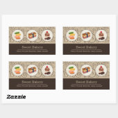 Aangepaste Macaron Chocolade Cupcake Bakery Store Rechthoekige Sticker (Vel)