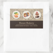 Aangepaste Macaron Chocolade Cupcake Bakery Store Rechthoekige Sticker (Tas)