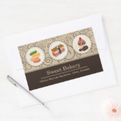 Aangepaste Macaron Chocolade Cupcake Bakery Store Rechthoekige Sticker (Envelop)