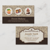 Aangepaste Macaron Chocolade Cupcake Bakery Store Visitekaartje (Voorkant / Achterkant)