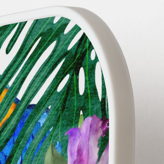 Aangepaste MacAw Orchidee Zomer Pickleball Paddle (Links Detail)