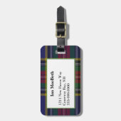 Aangepaste MacBeth-tartan geruite bagtag Bagagelabel (Voorkant verticaal)