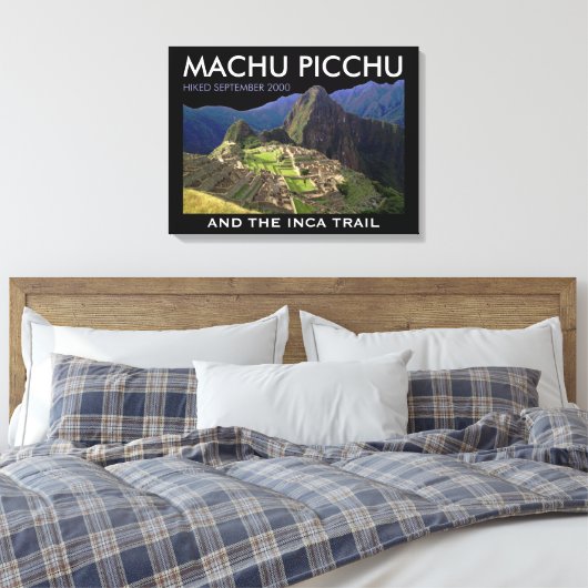 Aangepaste Machu Picchu, Inca Trail Herdenking Canvas Afdruk (Insitu (Slaapkamer))