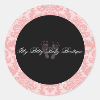 Aangepaste Mackenzie Damask Chic ronde Sticker