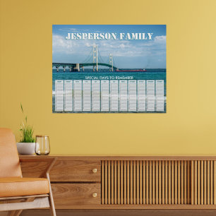 Aangepaste Mackinac Bridge Verjaardagskalender Poster