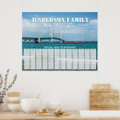 Aangepaste Mackinac Bridge Verjaardagskalender Poster (Keuken)