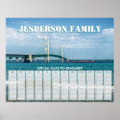 Aangepaste Mackinac-brug Verjaardagskalender Poster (Voorkant)