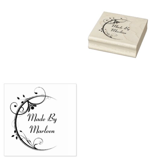 Aangepaste 'made by'-houten stempel (Gestempeld)