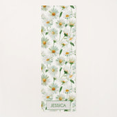 Aangepaste madeliefjes waterverf bloempatroon yogamat (Voorkant)