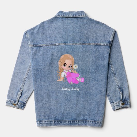 Aangepaste madeliefjesfee denim jacket (Achterkant)