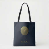 Aangepaste Madinah Navy Islamitische Rozet Tote Bag (Voorkant)