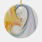 Aangepaste Madonna en Kind Midnight Blue Keepsake Keramisch Ornament (Voorkant)