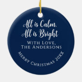 Aangepaste Madonna en Kind Midnight Blue Keepsake Keramisch Ornament (Achterkant)